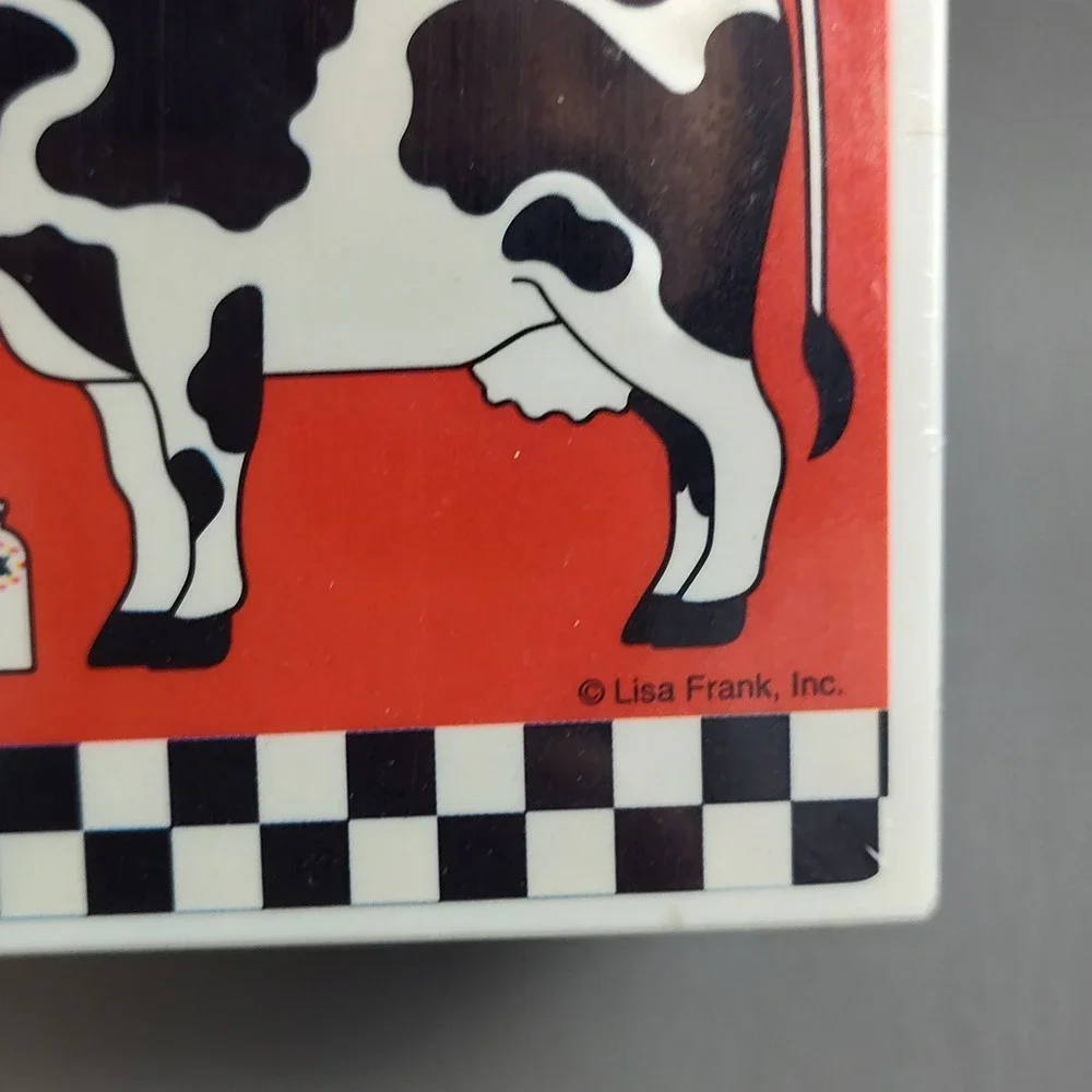 Vintage Lisa Frank Stationery‎ Cube Cow Checkered Milk #P531 RedBlack NEW SEALED
